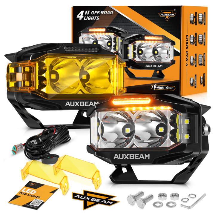 AUXBEAM 4" pulgadas LED vainas de luz de trabajo punto todo terreno inundación conducción camión antiniebla ATV 4x4-