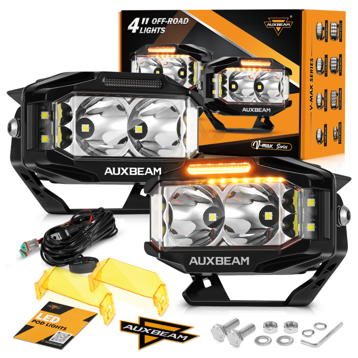 AUXBEAM 4" pulgadas LED vainas de luz de trabajo punto todo terreno inundación conducción camión antiniebla ATV 4x4- - Image 3