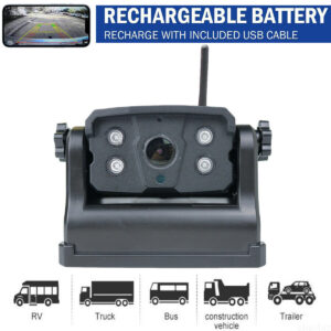 WiFi Magnetic Reversing Backup Camera 9600mA Battery Wireless for iPhone/Android