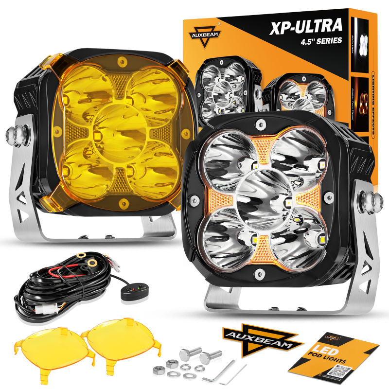 AUXBEAM 4,5 pulgadas LED foco vainas trabajo conducción antiniebla lámpara todoterreno 4x4 ATV UTV-