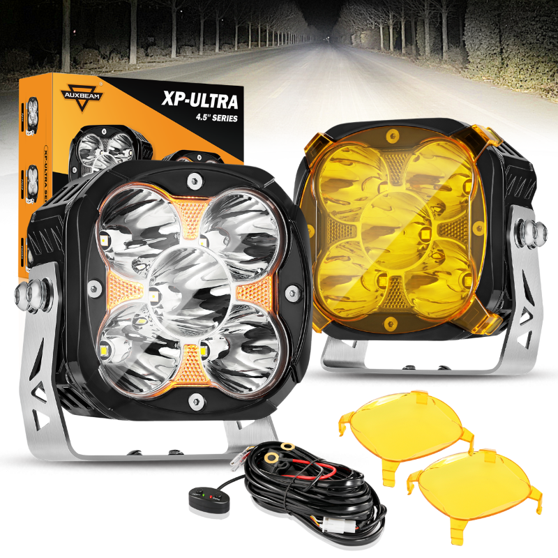 AUXBEAM 4,5 pulgadas LED foco vainas trabajo conducción antiniebla lámpara todoterreno 4x4 ATV UTV- - Image 3