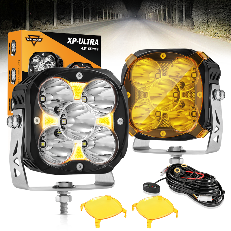 AUXBEAM 4,5 pulgadas LED foco vainas trabajo conducción antiniebla lámpara todoterreno 4x4 ATV UTV- - Image 5