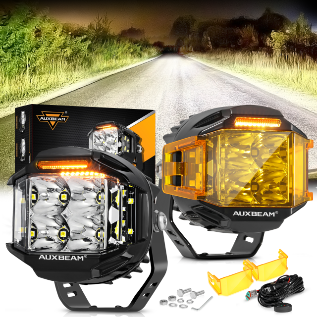 AUXBEAM 4" pulgadas 92W LED faros antiniebla de conducción DRL todoterreno camión SUV UTV 4x4- - Image 3