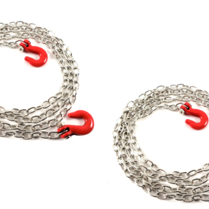 Dos cadenas de recuperación de metal con ganchos para oruga Tamiya axial RC4WD escala 1/10 R/C-