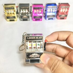 Keychain Mini Slot Machine Fruit Toy Creative Car Key Ring Gift