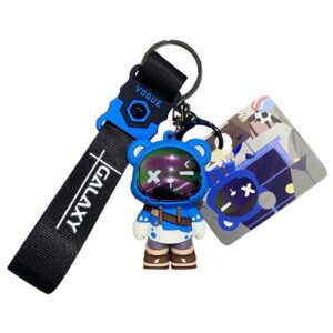 Cool Anime Cartoon Bear Keychain Cute Graffiti Gradient Keyring Pendant Car Gift