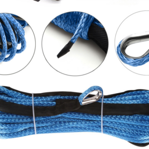 Cable de recuperación de línea de cuerda de cabrestante sintético 4x4 azul 6 mm x 50' 10000 lb camioneta SUV-