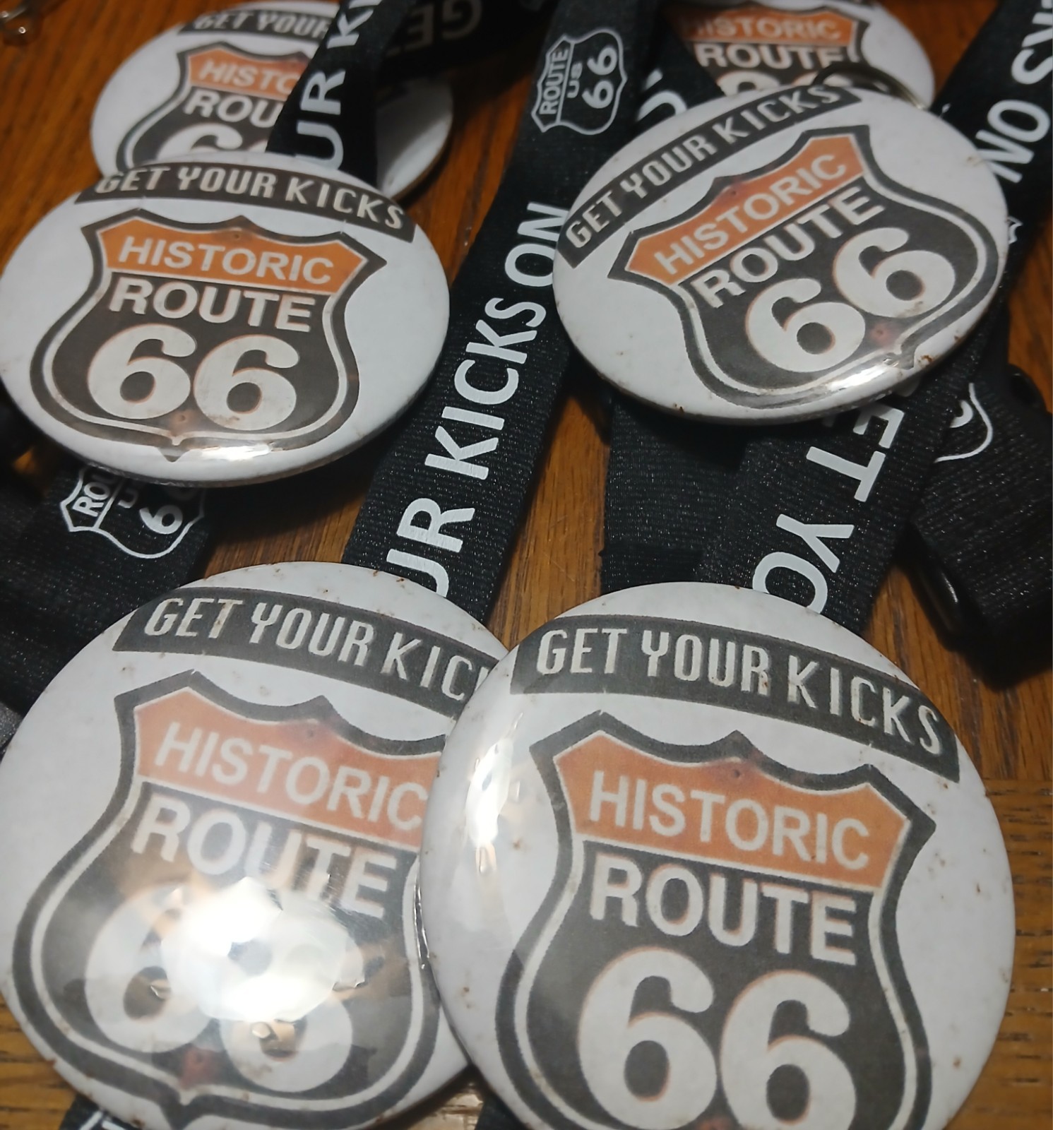 Get Your Kicks on Route 66 PACK OF 6 LANYARDS Key Chains