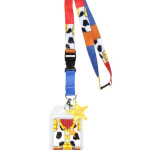 Toy Story Cowboy Woody Lanyard with Clear ID Badge Holder and Rubber Charm