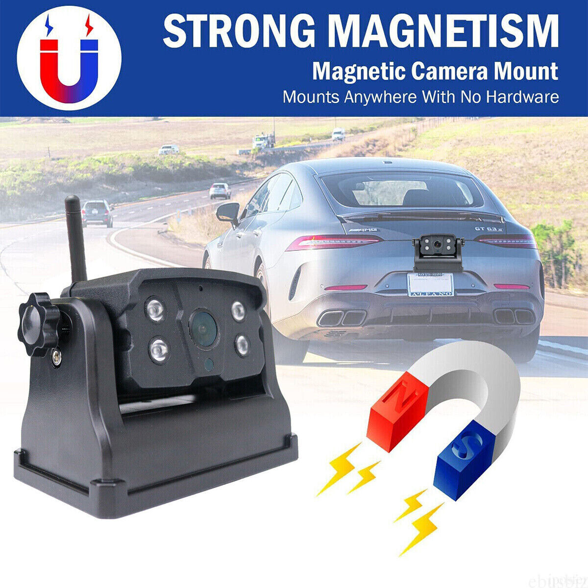 WiFi Magnetic Reversing Backup Camera 9600mA Battery Wireless for iPhone/Android - Image 3