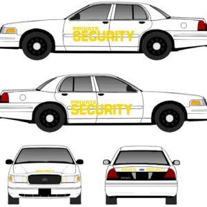 Security company patrol car vinyl decals stickers logos complete set doors trunk