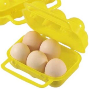 Contenedor de almacenamiento de plástico con soporte para 6 huevos camping picnic senderismo caravana 4x4-