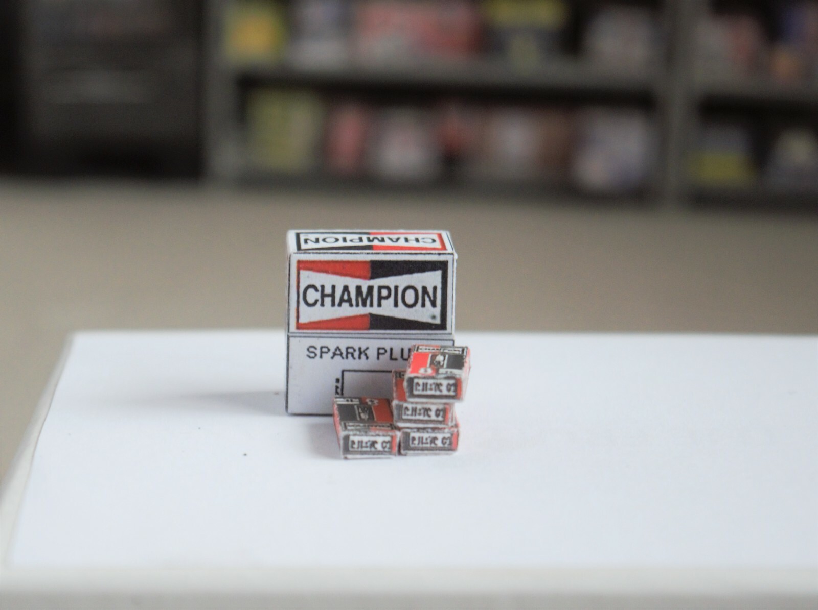 1/18 Champion Spark Plugs; 5 piece product Set for Diorama shop 5 items - Image 2