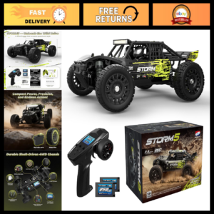 Camión de radiocontrol todoterreno 1:18 36 km/h 4x4 coche eléctrico, a prueba de salpicaduras, baterías dobles, RT-