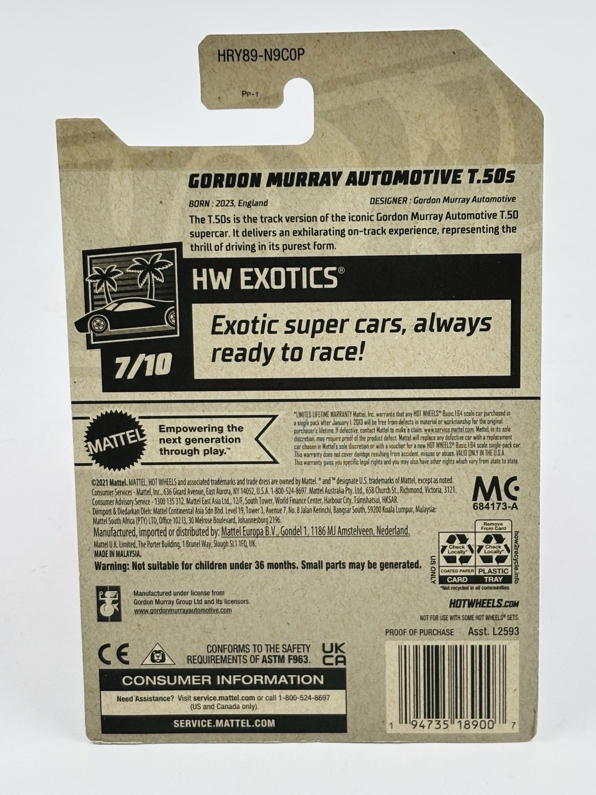 Hot Wheels HW Exotics - Gordon Murray Automotive T.50s - Image 2
