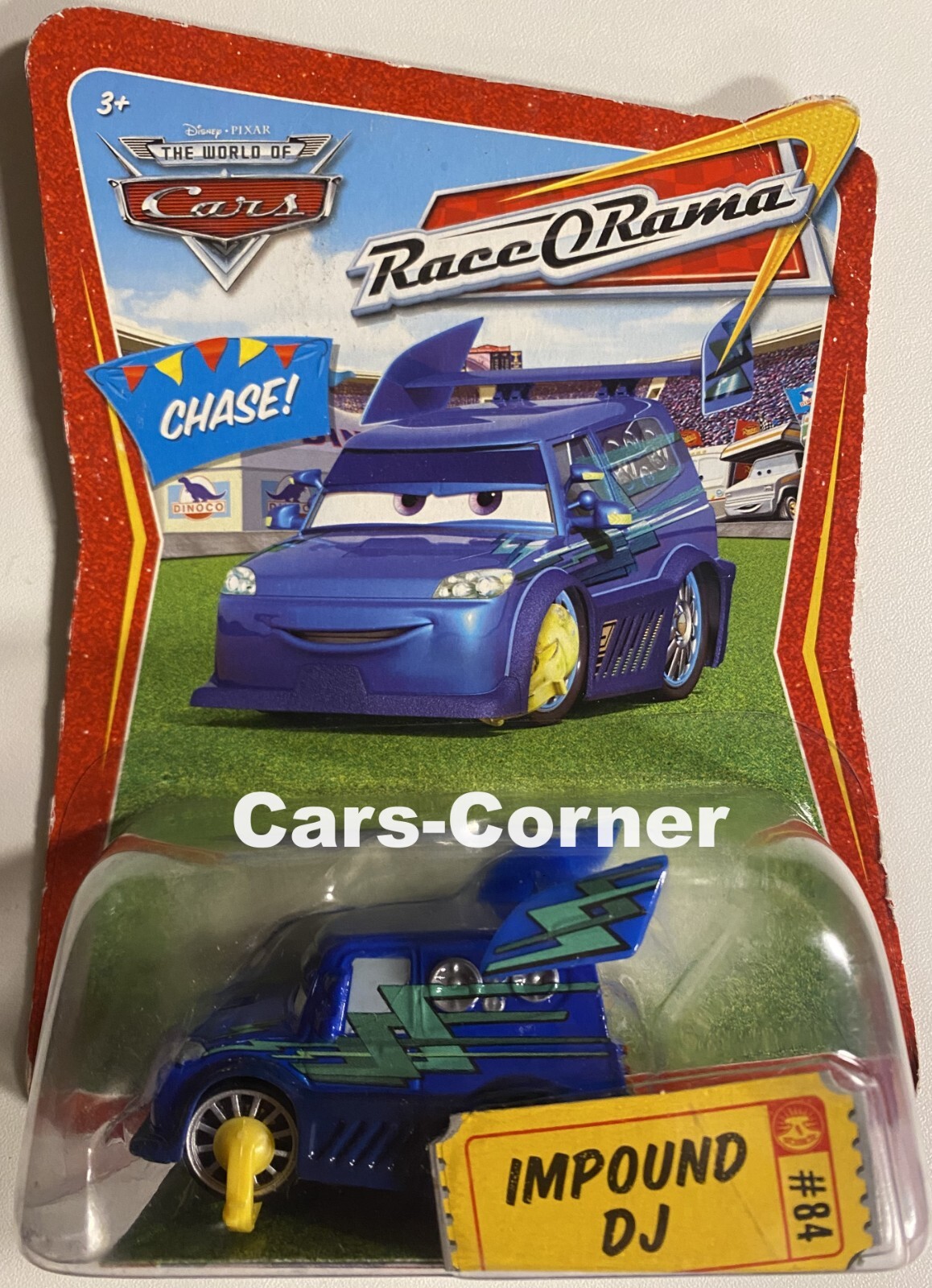 Disney Pixar Cars 1 Impound DJ #84 With Wheel Lock RaceORama - Chase Model 2008