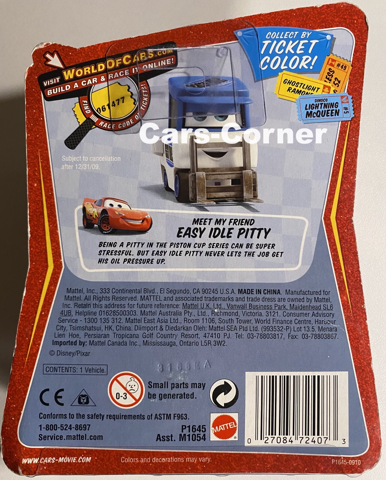 Disney Pixar Cars 1 Impound DJ #84 With Wheel Lock RaceORama - Chase Model 2008 - Image 2