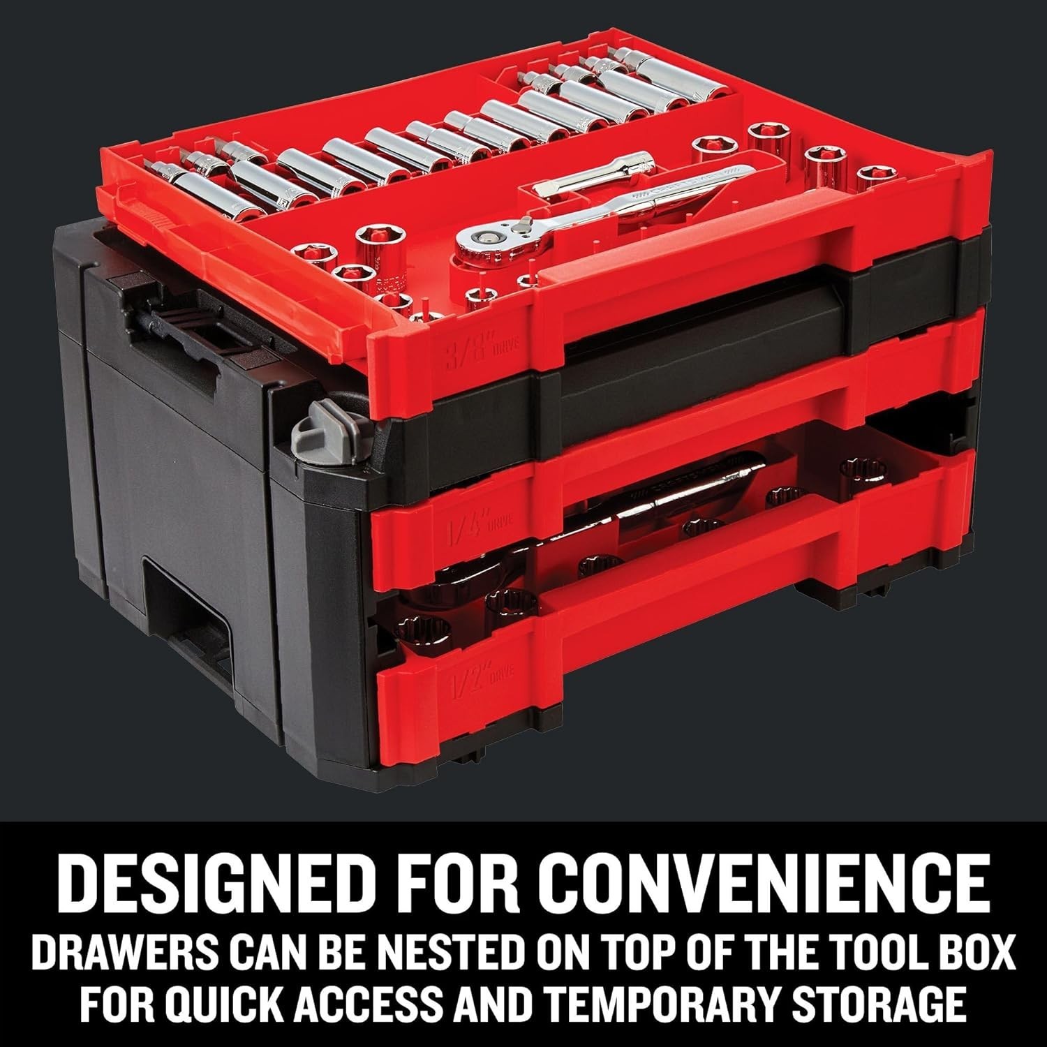 262-Piece Mechanic Tool Set with 3-Drawer VERSASTACK Box, SAE and Metric Socket - Image 5