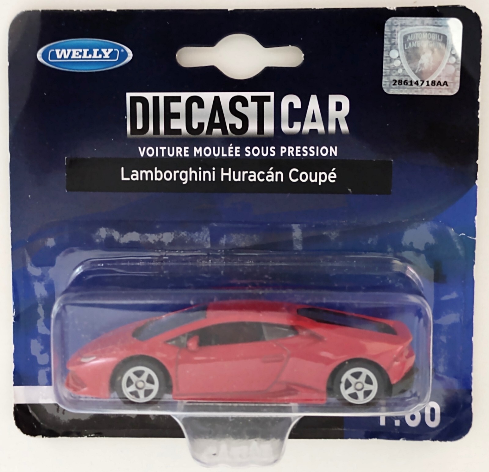 WELLY 1:60 LAMBORGHINI HURACAN COUPE LICENSED DIECAST CAR, CANADIAN TOY SELLER