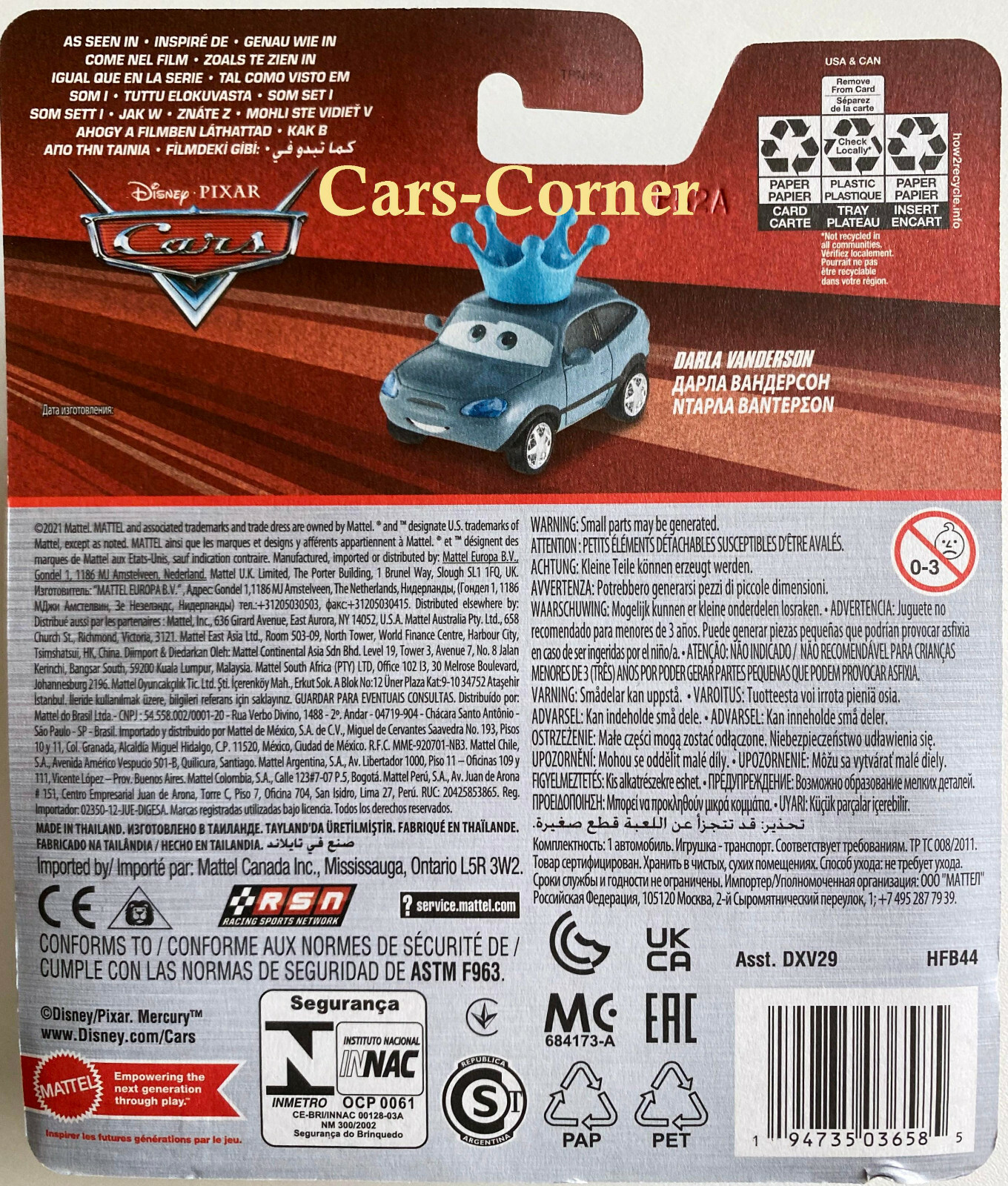 Disney Pixar Cars 1 Darla Vanderson - A Big Fan of Strip Weathers NEW OVP - Image 2