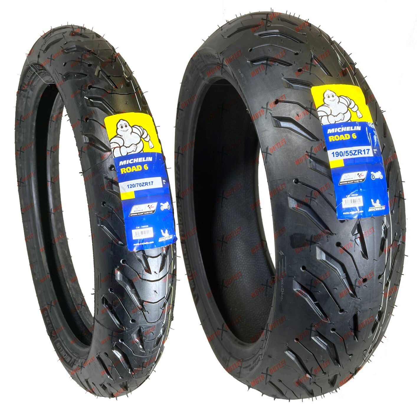 Michelin Road 6 120/70ZR17 190/55ZR17 Front Rear Tire Set Motorcycle Tires