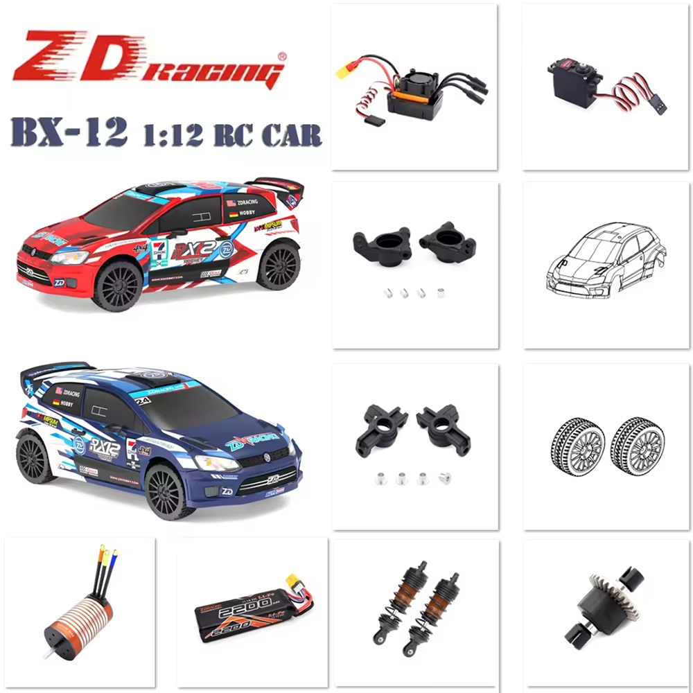 Coche de radiocontrol ZD Racing RX12 1/12 4x4 2,4 G 70 km/H sin escobillas motor dirft vehículo de rally- - Image 4