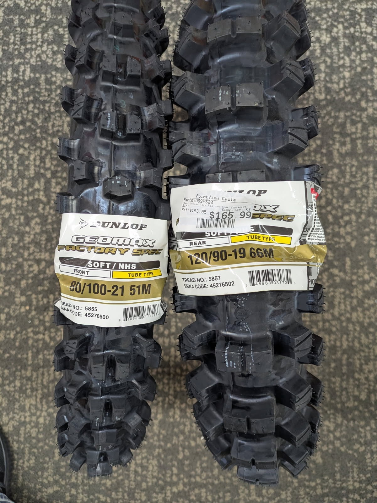 Dunlop Geomax MX34 Factory Spec Tire Set 120/90-19 80/100-21