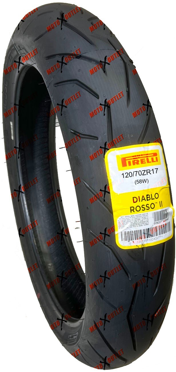 Pirelli Diablo Rosso II 120/70ZR17 190/55ZR17 Tire Set Front Rear Motorcycle 2 - Image 2