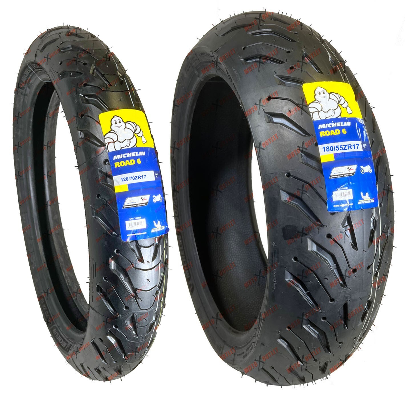 Michelin Road 6 120/70ZR17 180/55ZR17 Front Rear Tire Set Tires 26276 89542