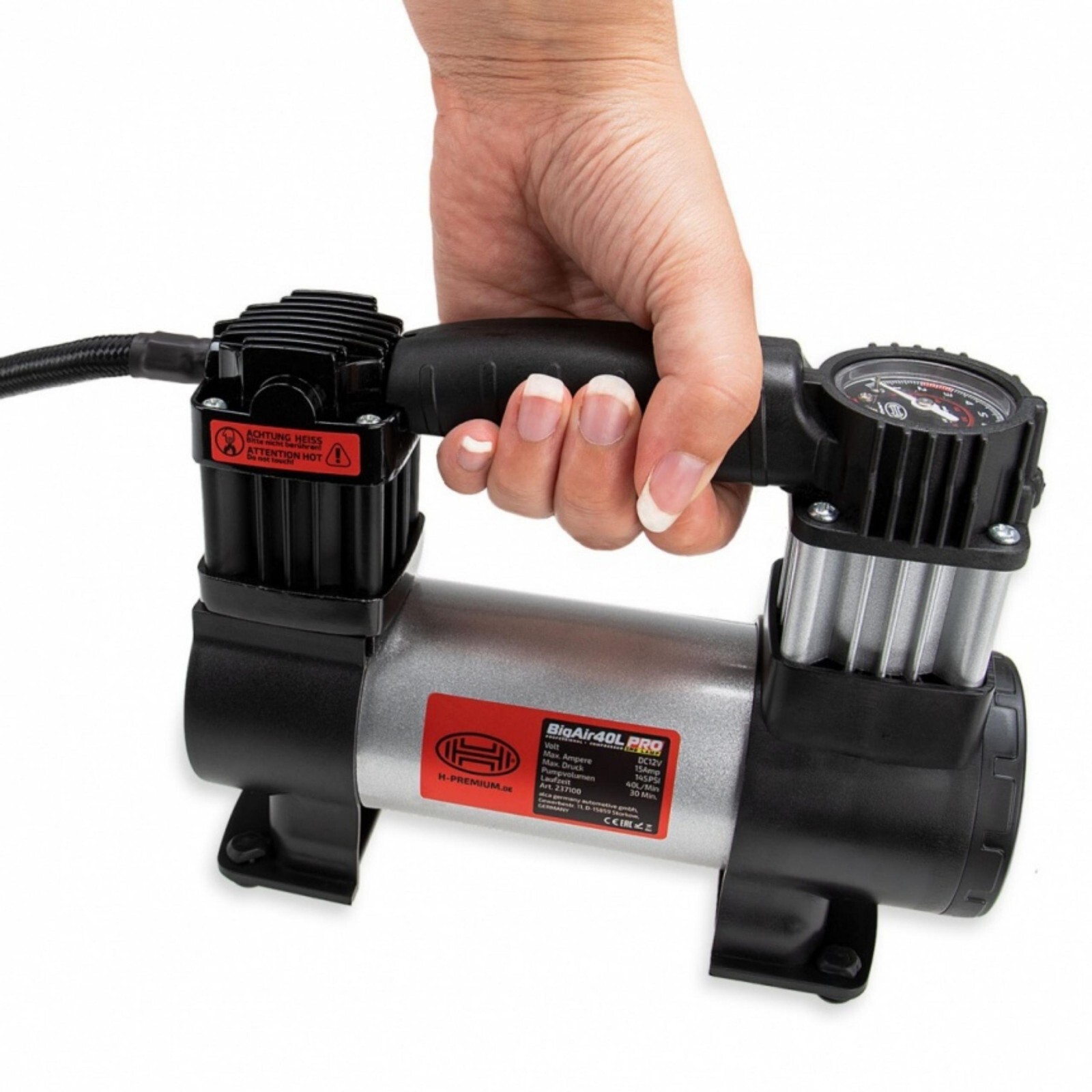 Compresor de aire premium Heyner resistente 12 V 100 psi 7 bares 40 L furgoneta para automóvil 4x4- - Image 3