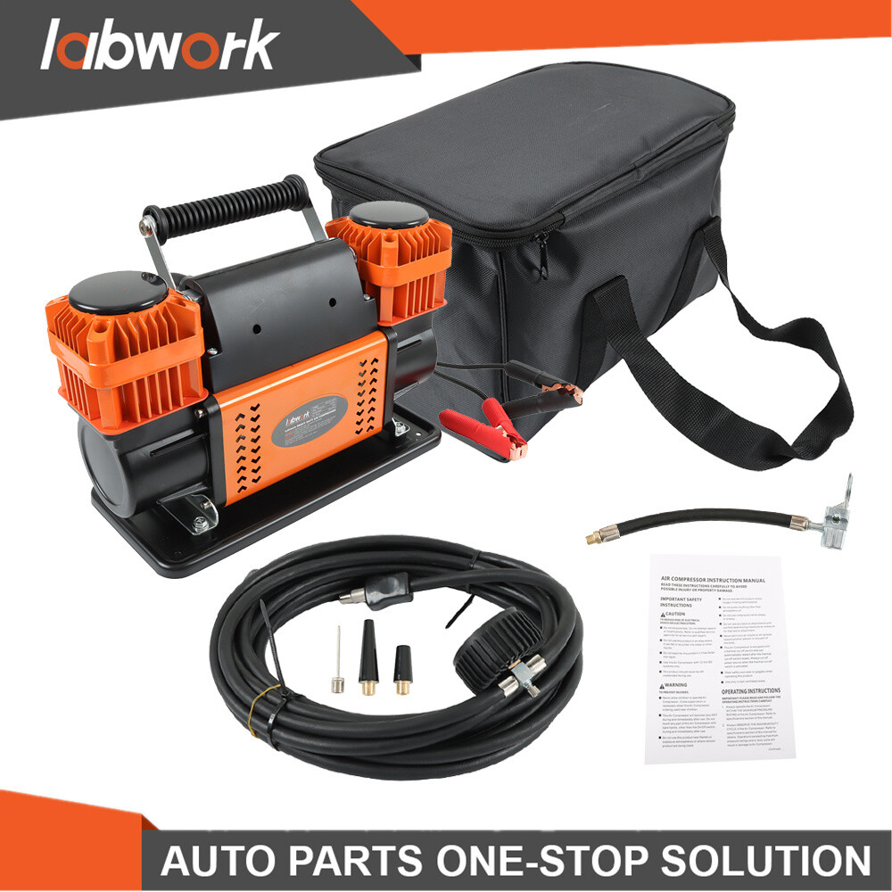 Bomba compresora de aire Labwork 12V para vehículo 4x4 y autocaravana todoterreno doble cilindro-
