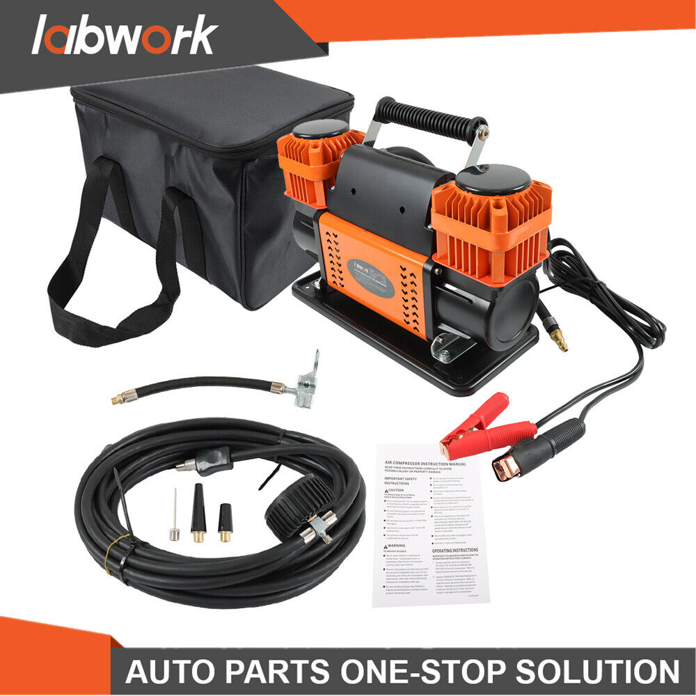 Bomba compresora de aire Labwork 12V para vehículo 4x4 y autocaravana todoterreno doble cilindro- - Image 4
