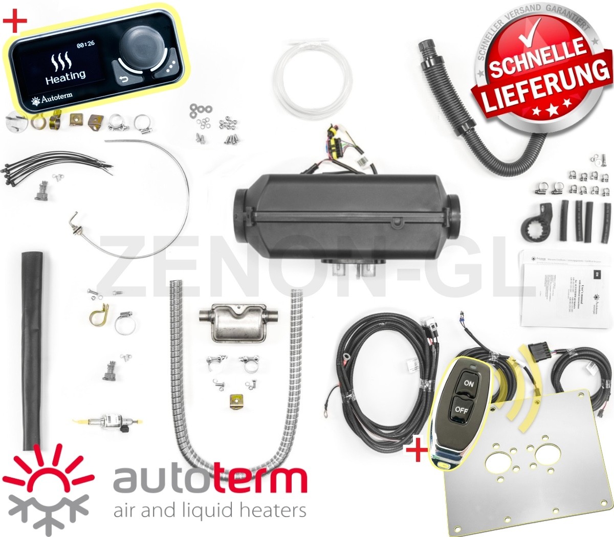 Calefacción auxiliar AUTOTERM Air 4D 12V con mando a distancia COMFORT CONTROL y kit de altura+-