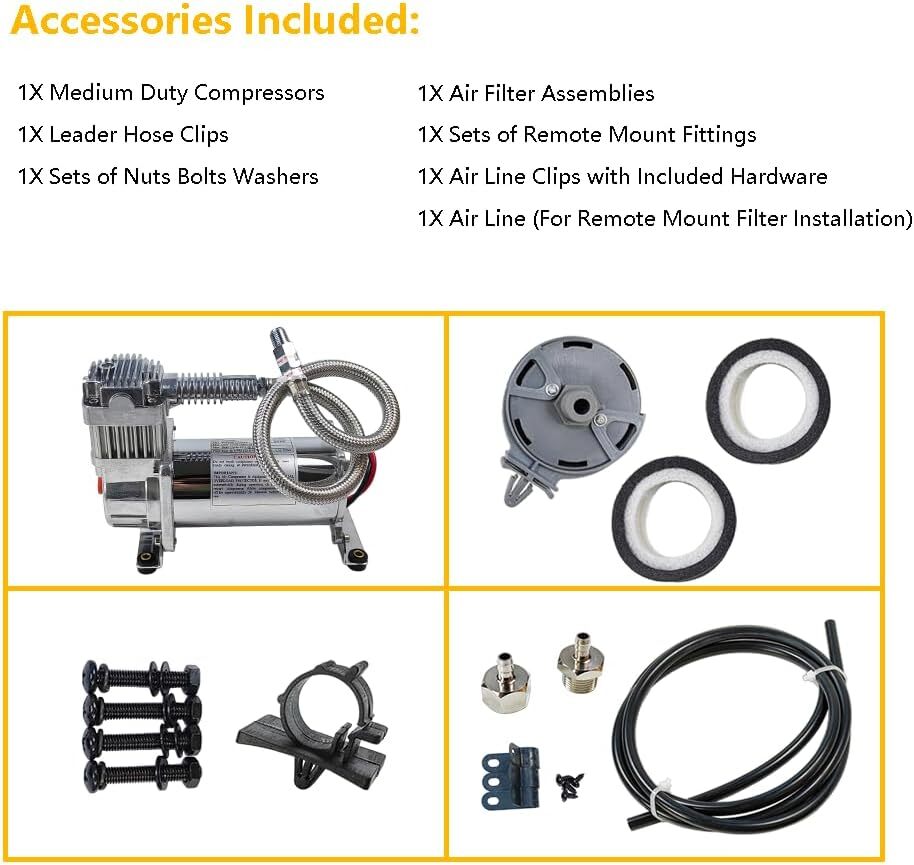 Onboard Heavy Duty 12V Air Compressors 200 PSI Universal Fit for Truck Car Train - Image 4