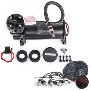 Compresor de aire 200 PSI 12V + Manómetro de presión de aire con pantalla 5 en 1-