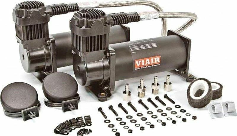 Kit de compresores de aire Viair Dual 444C Stealth negro suspensión neumática - 12V, 200 PSI-