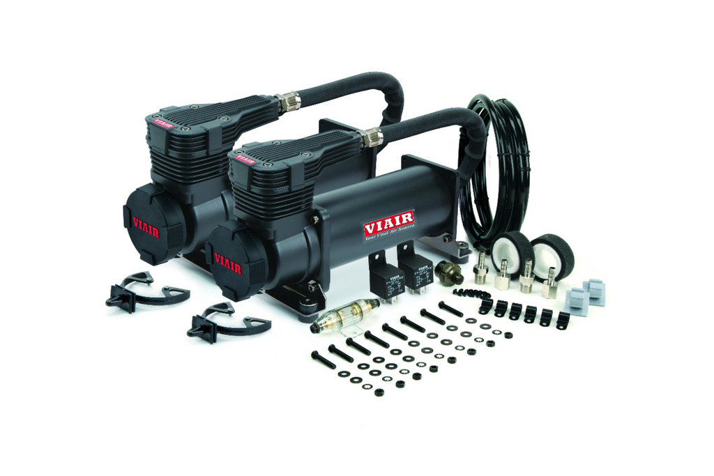 Kit de compresores de aire dobles negros VIAIR 485C para montaje en coche y camión - 12V 200 PSI-