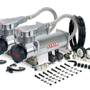 Kit de compresores de aire VIAIR Dual 485C montaje en camión platino para bocinas de tren - 12V-