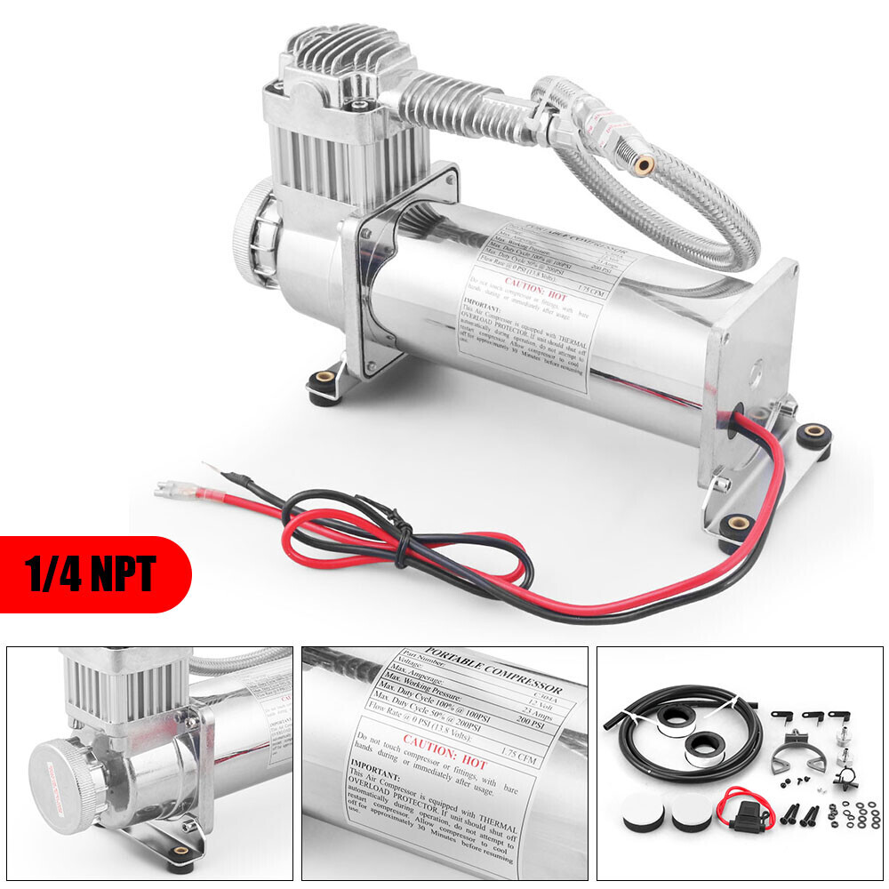 Kit de manguera de compresor de aire de coche de 200 PSI 1/4 NPT para suspensión/bocina de tren 12V 480C- - Image 2