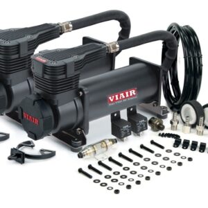 Kit de compresores de aire VIAIR Dual 485C montaje en camión negro para bocinas de tren - 12V-