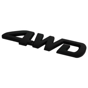 3D Black 4WD Logo Sticker Badge Trunk Sticker Emblem Alloy Car Accessories