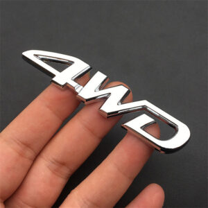 1x 4WD 3D Silver Sticker Car Emblem Badge Decal Car Exterior Accessories Trim