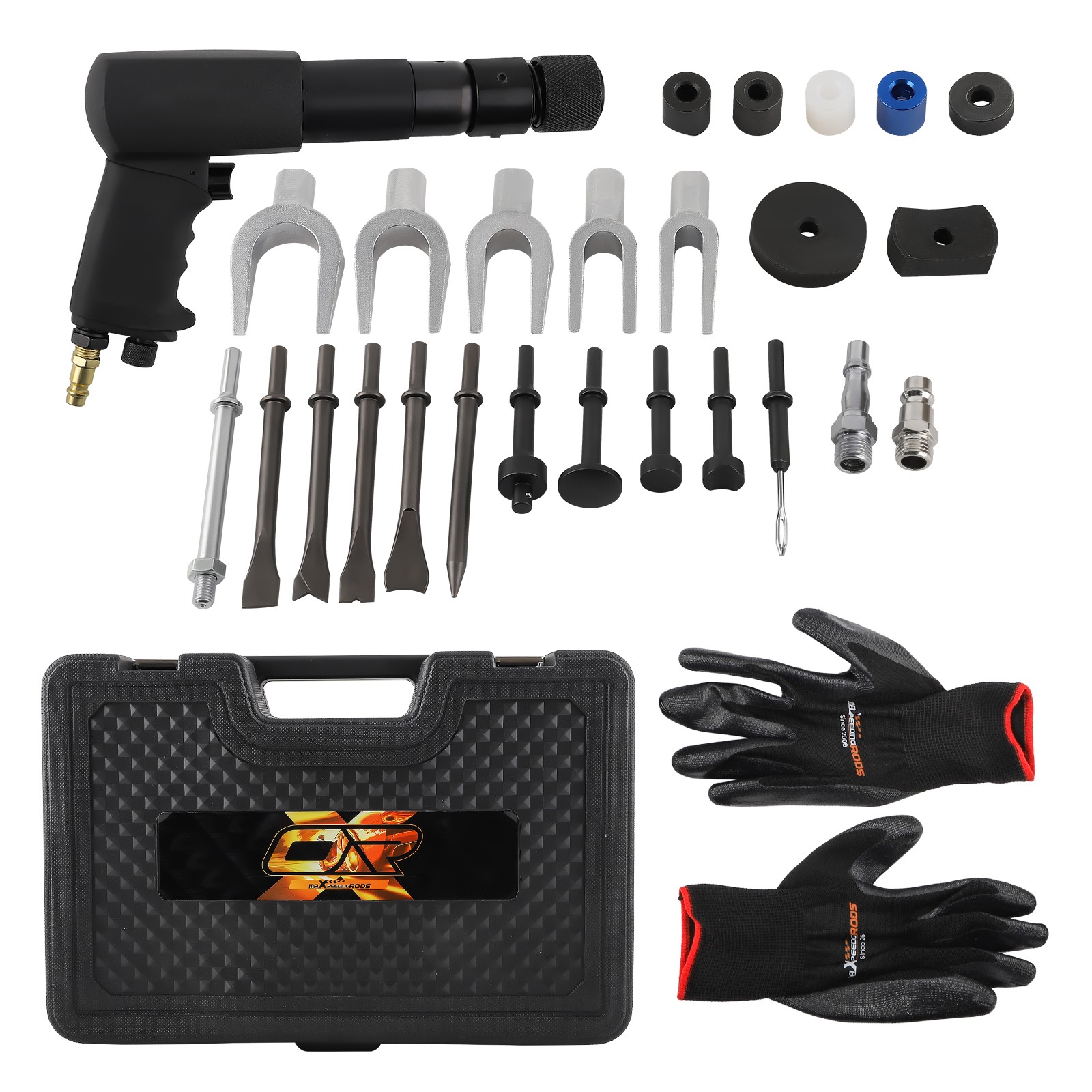 Automotive Air Hammer Tool Set with Storage Case Brake Service Kit 90PSI