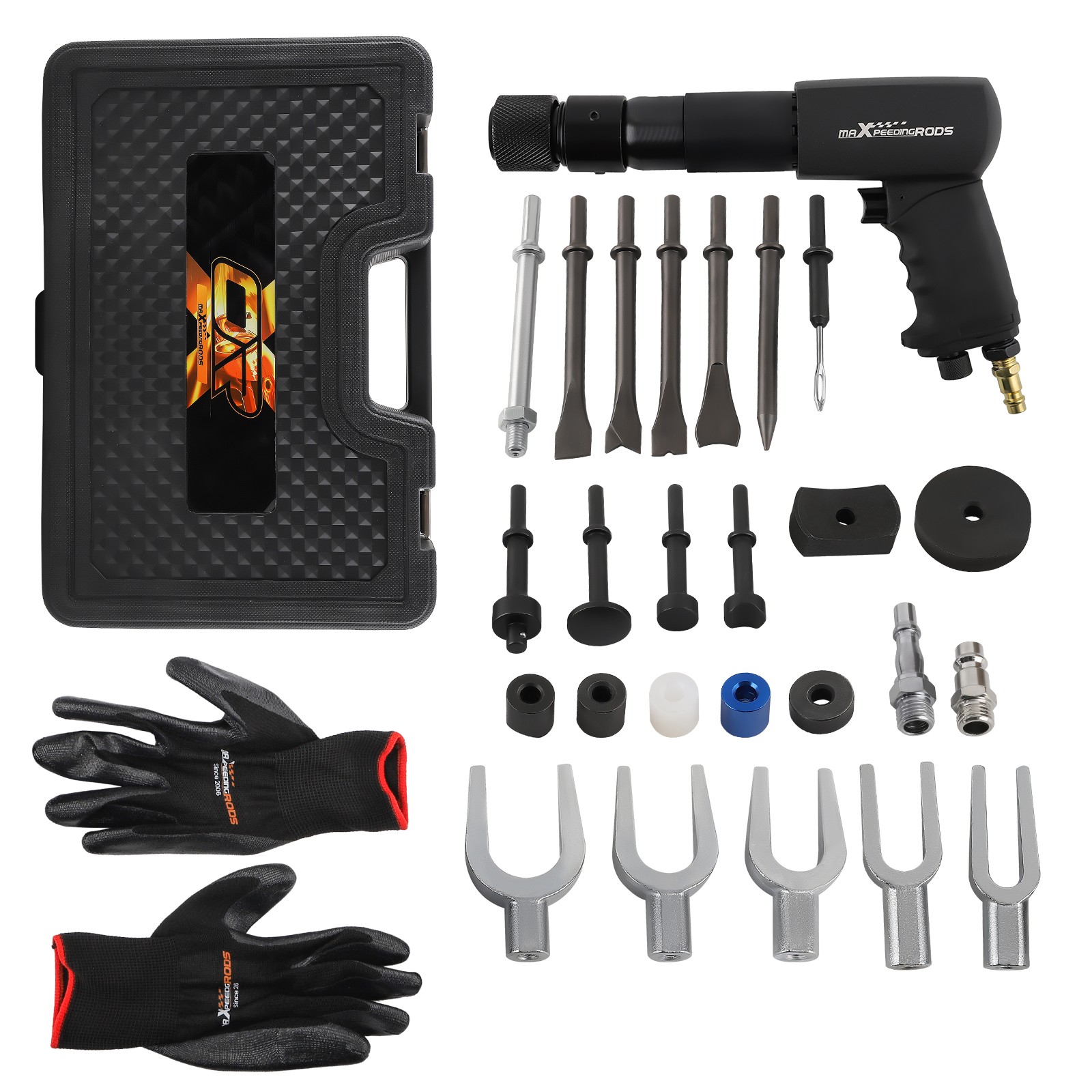 Automotive Air Hammer Tool Set with Storage Case Brake Service Kit 90PSI - Image 4