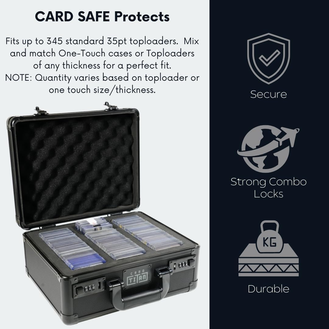 Lockable Card Safe Case - Holds 345 Top Loaders with Foam Interior - Image 5
