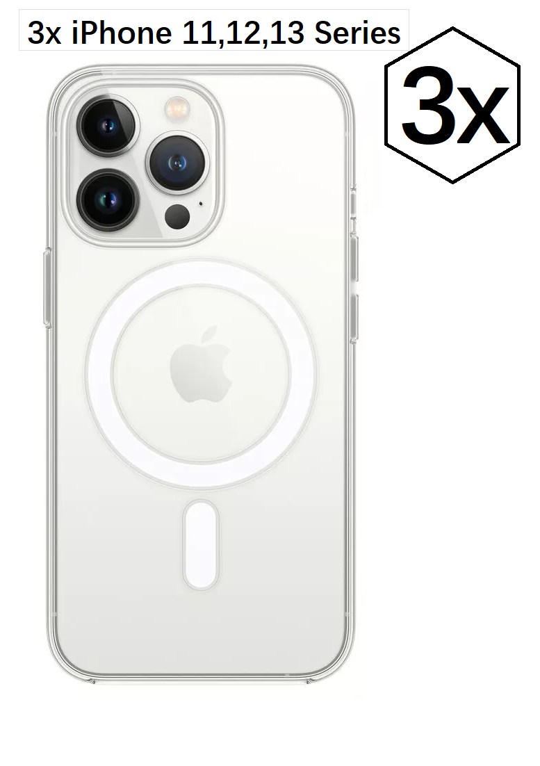 (3X Cases) For iPhone 13 Pro Max 13 12 11 Shockproof Mag Safe Clear Case