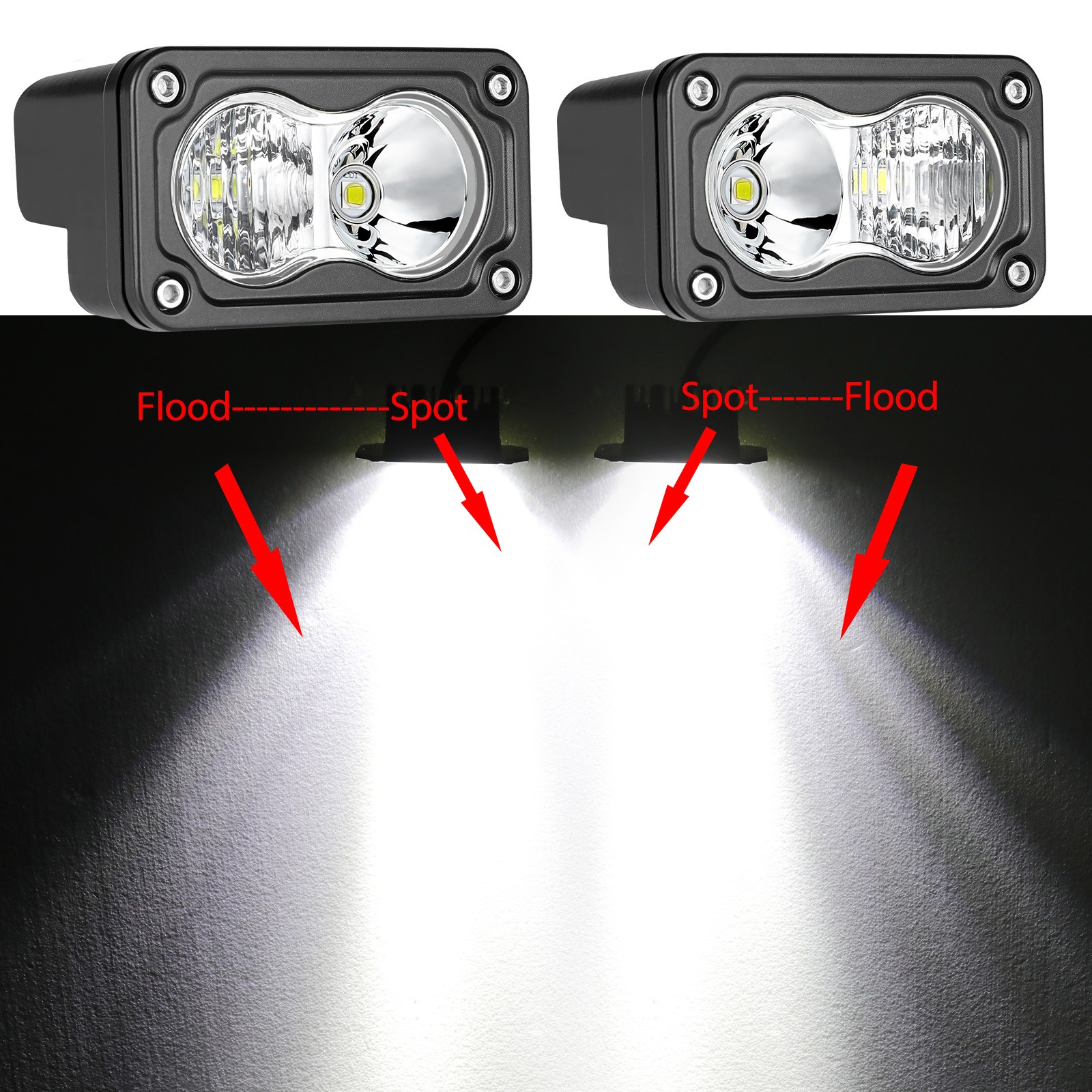 2 PIEZAS 3" 40W LED Cubo Barra de Luz de Trabajo Punto Vainas de Inundación Conducción Niebla Off Road 4x4 UTV- - Image 4