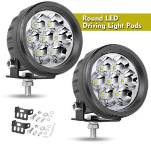 2X 4" 140W Redondo LED OffRoad Luces de Punto de Conducción Cápsulas de Trabajo Faro 4x4 UTV 12V-