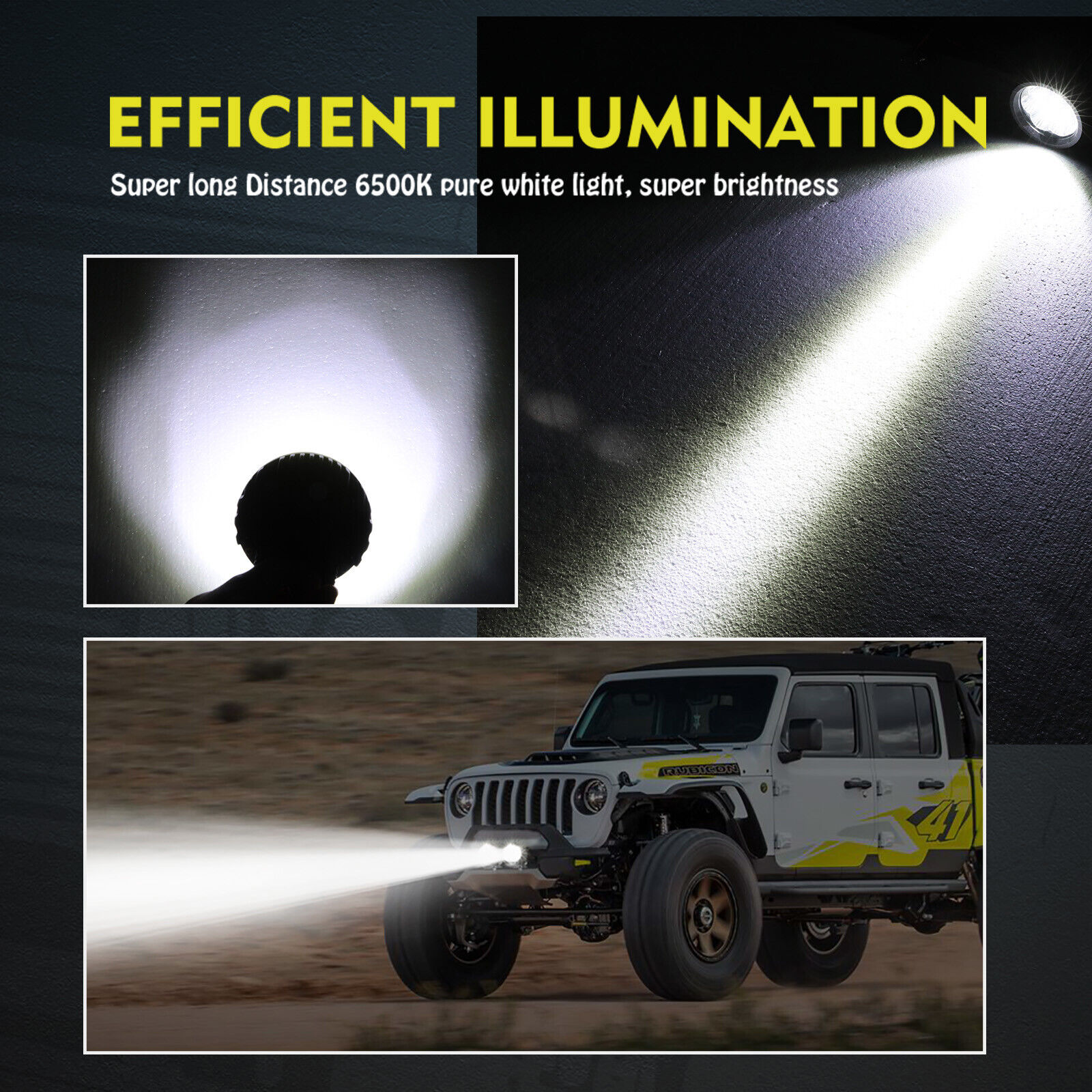 2X 4" 140W Redondo LED OffRoad Luces de Punto de Conducción Cápsulas de Trabajo Faro 4x4 UTV 12V- - Image 4