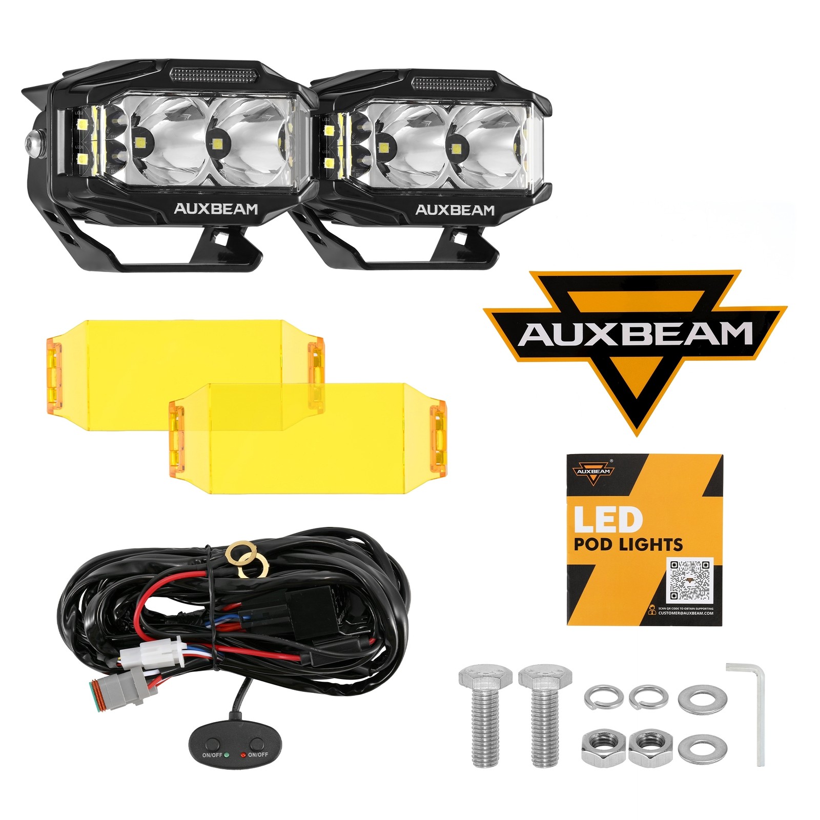 AUXBEAM 4" pulgadas LED vainas de luz de trabajo punto todo terreno inundación conducción camión antiniebla ATV 4x4- - Image 4